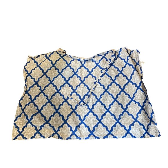 Udder Covers Mom's Nursing Cover Blue Fleur De Lis Cotton Baby Breast Feeding - Picture 1 of 6